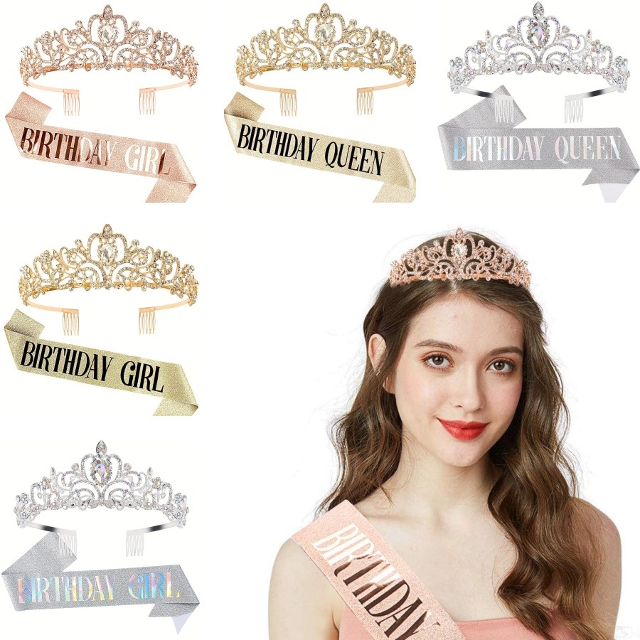 Set di 2 Pezzi Corona con Stra - Birthday Sash Glitter recensione e prezzo