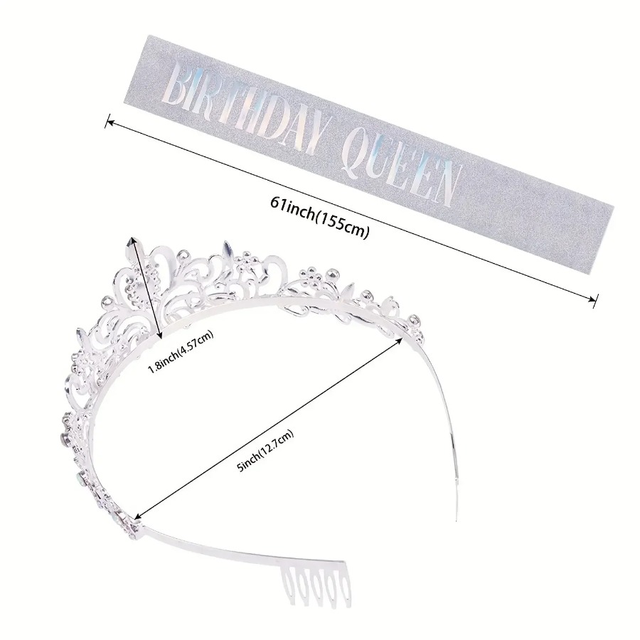 Set di 2 Pezzi Corona con Stra - Birthday Sash Glitter recensione e prezzo