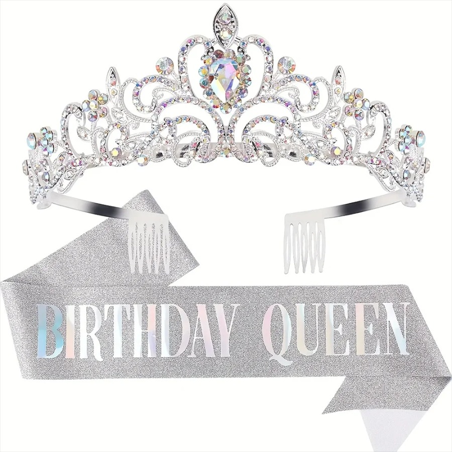 Set di 2 Pezzi Corona con Stra - Birthday Sash Glitter recensione e prezzo