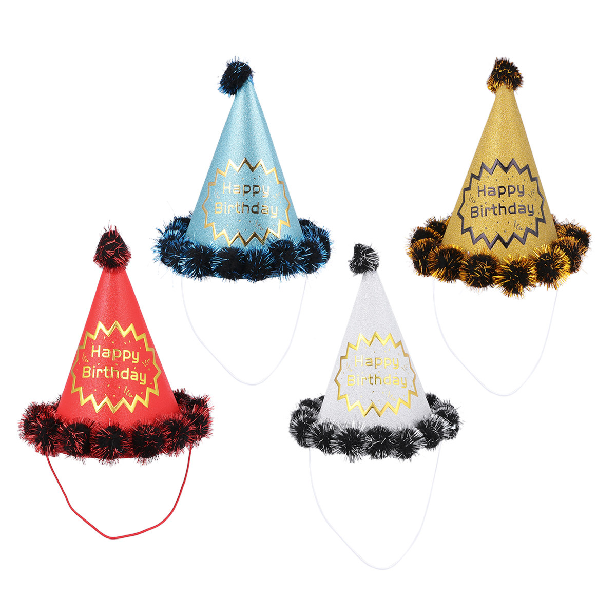 4 cappelli di compleanno glitt - Party Hat Cone recensione e prezzo