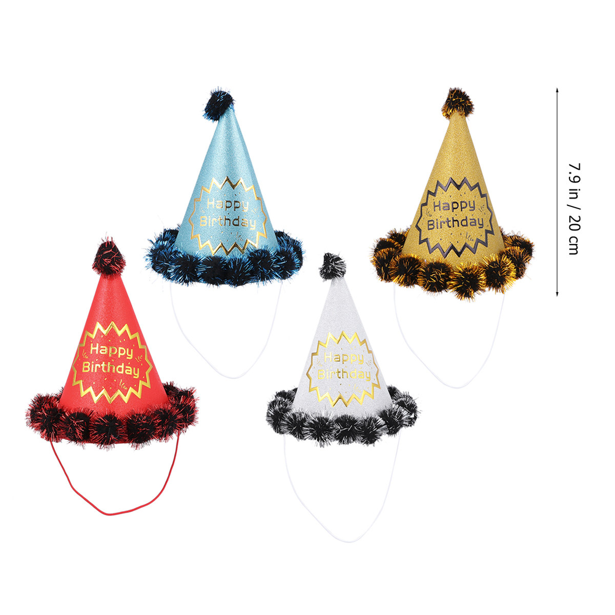 4 cappelli di compleanno glitt - Party Hat Cone recensione e prezzo