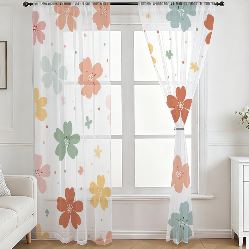 2 Pezzi Tende Trasparenti con  - Flower Wall Panel recensione e prezzo